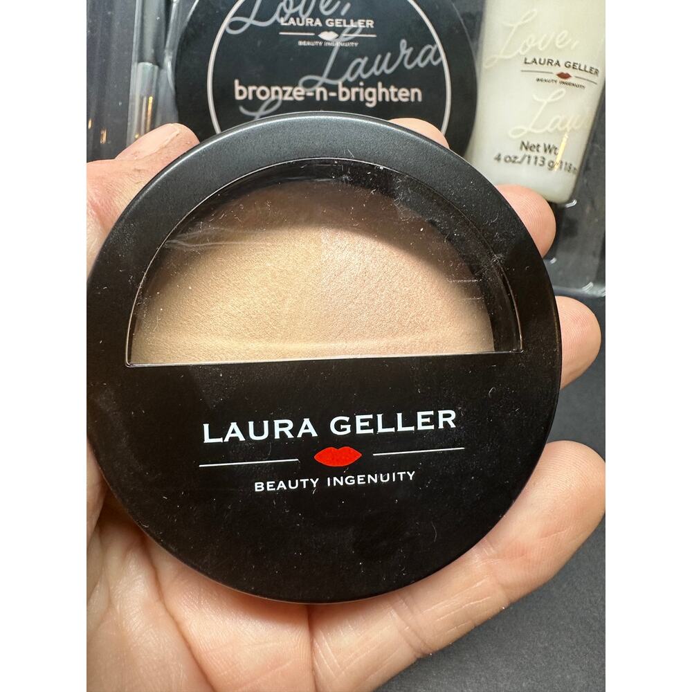NEW Laura Geller Set 2 brushes Spackle, Baked Highlighter Duo, Bronze-n-Brighten - Picture 4 of 7